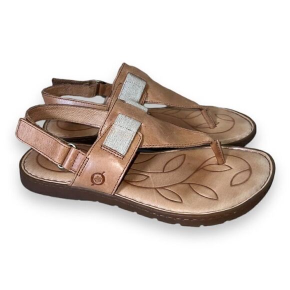 Born Belluno Leather Sandals Brown/Nut F00006 Women's 9M - Picture 4 of 10
